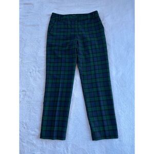 Chadwicks of Boston Wool Blend Lined Trousers, Size 12 Blue/Green Plaid, Pleated